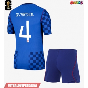 Lacne Dětský Futbalové dres Chorvátsko Josko Gvardiol #4 MS 2026 Krátky Rukáv - Preč (+ trenírky)